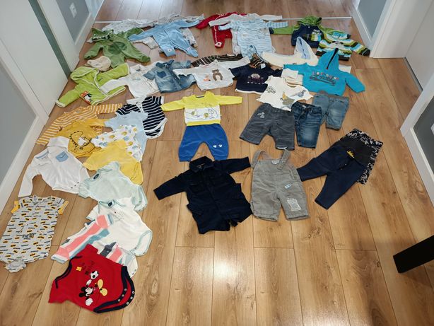 Torba ubrań niemowlęcych chłopięcych kompletna wyprawka rozmiary 62-74