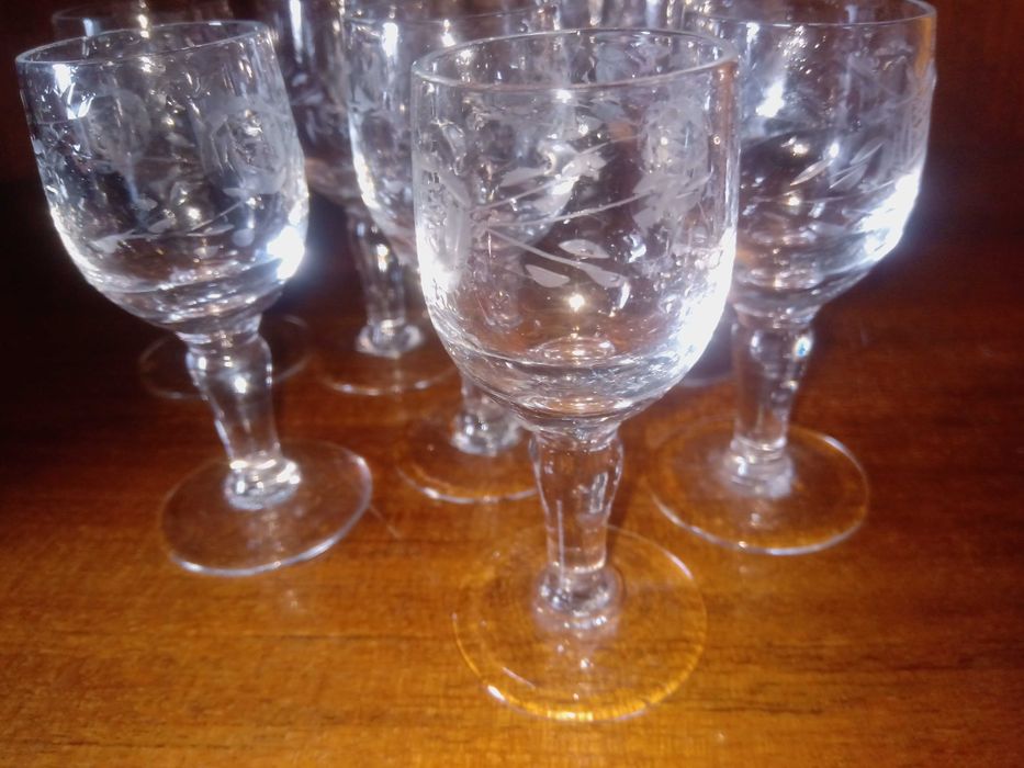 Kieliszki do likieru, nalewki z PRL, zestaw 9 szt.