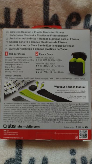 Zestaw do fitness słuchawki + taśmy