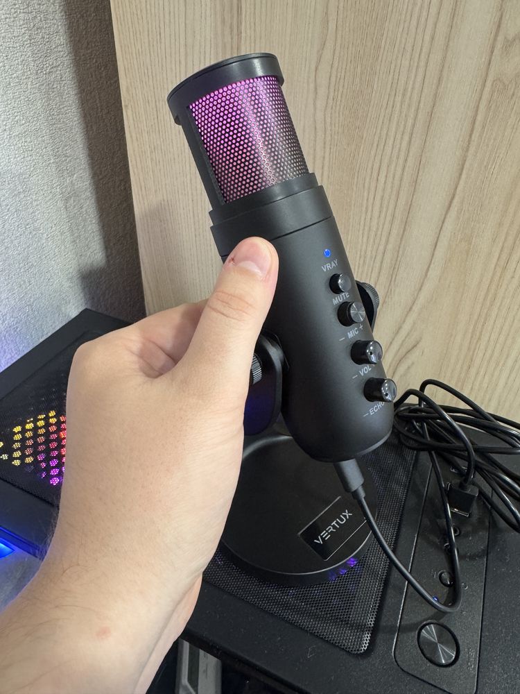 Микрофон Vertux Crusader, мікрофон геймерський, игровой микрофон