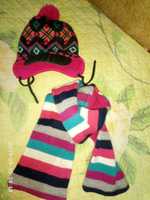 фирменный комплект шапка шарф HEMA девочке 6-8лет