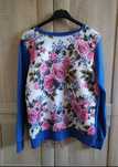 Bluza bez kaptura pikowana róże S/M Nowa
