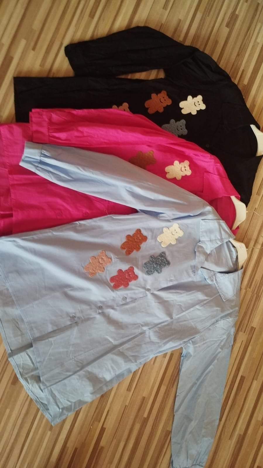 Koszula oversize avery kolorowe misie błękitna 38
