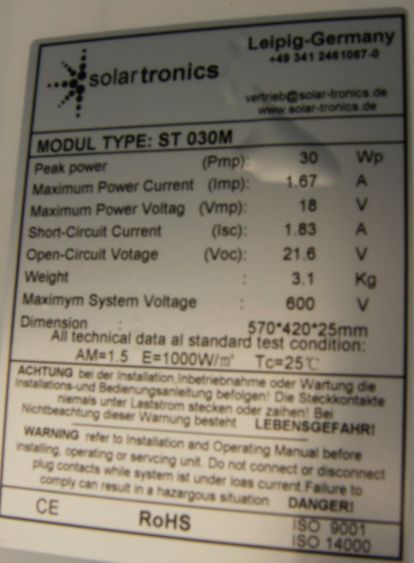 Módulo Solar Monocristalino 5 Watts