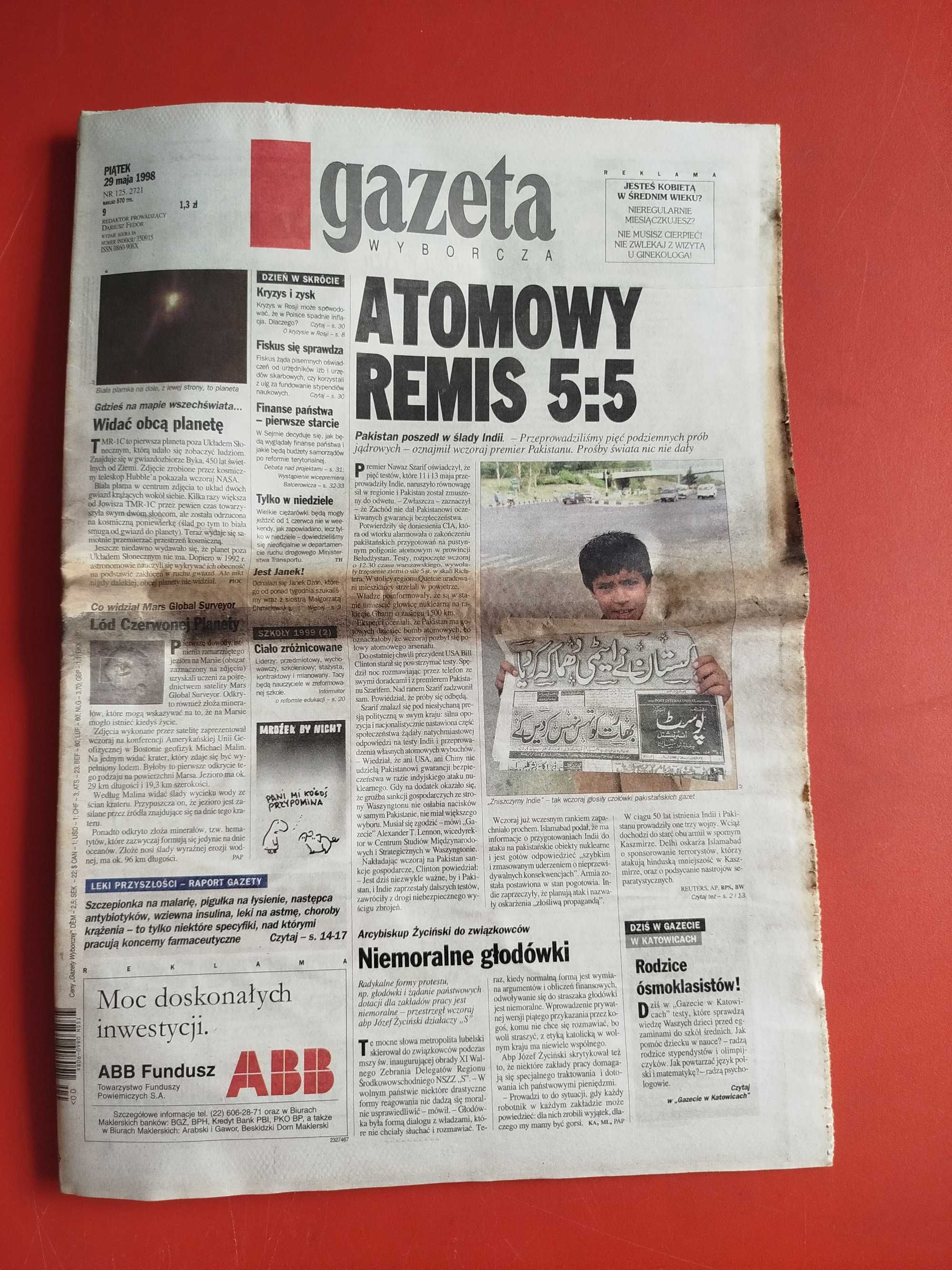 Gazeta Wyborcza, 29 maja 1998, nr 125