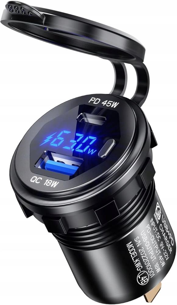Ładowarka Samochodowa Kewig 63W USB-C QC3.0 + PD3.0