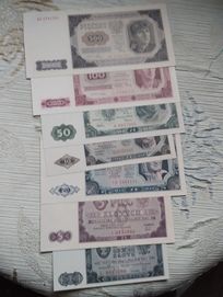 Banknoty powojenne późny prl