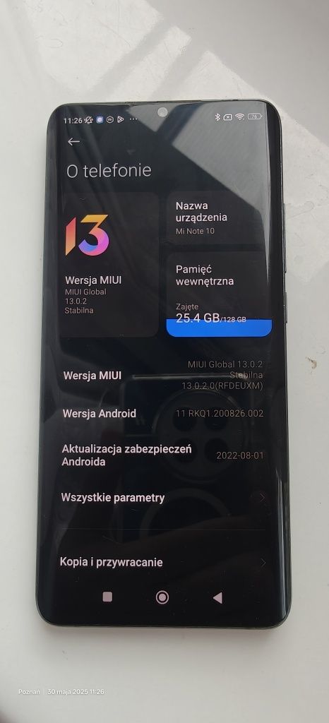 Xiomi mi note 10 128GB 108 mpix