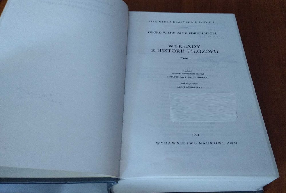 Wykłady z historii filozofii T. 1 Georg Wilhelm Friedrich Hegel TWARDA