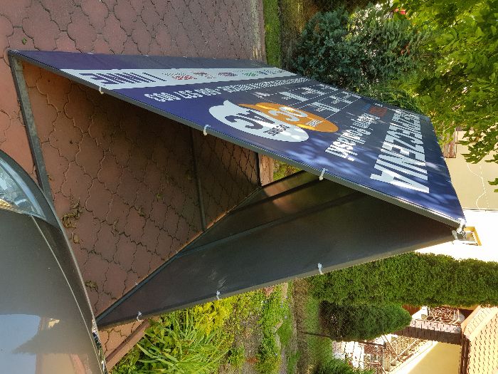 baner reklamowy, prawie jak przyczepa reklamowa, stalowa, wybory