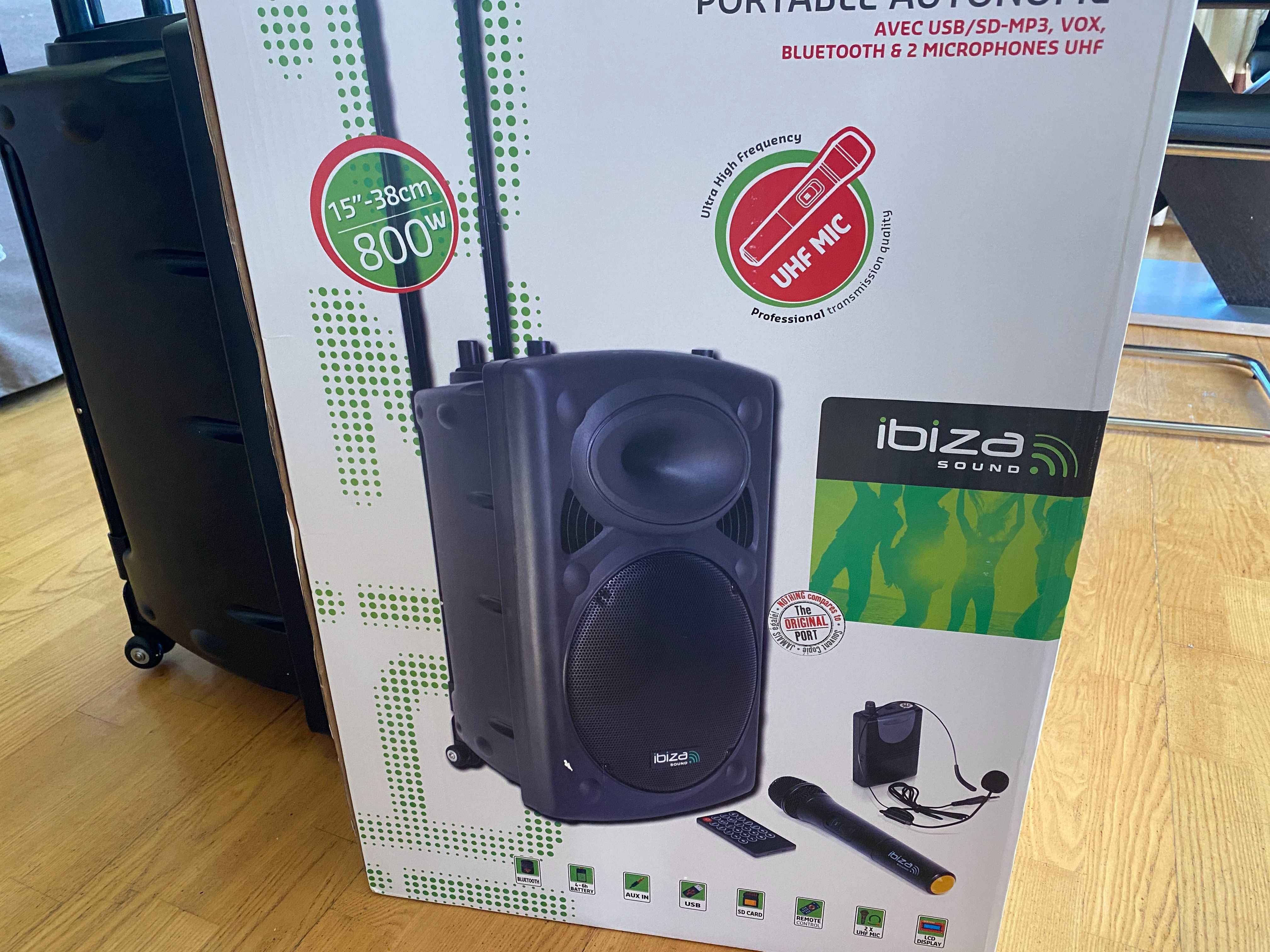 Głośnik przenośny Ibiza Sound PORT15UHF-BT czarny 800 W