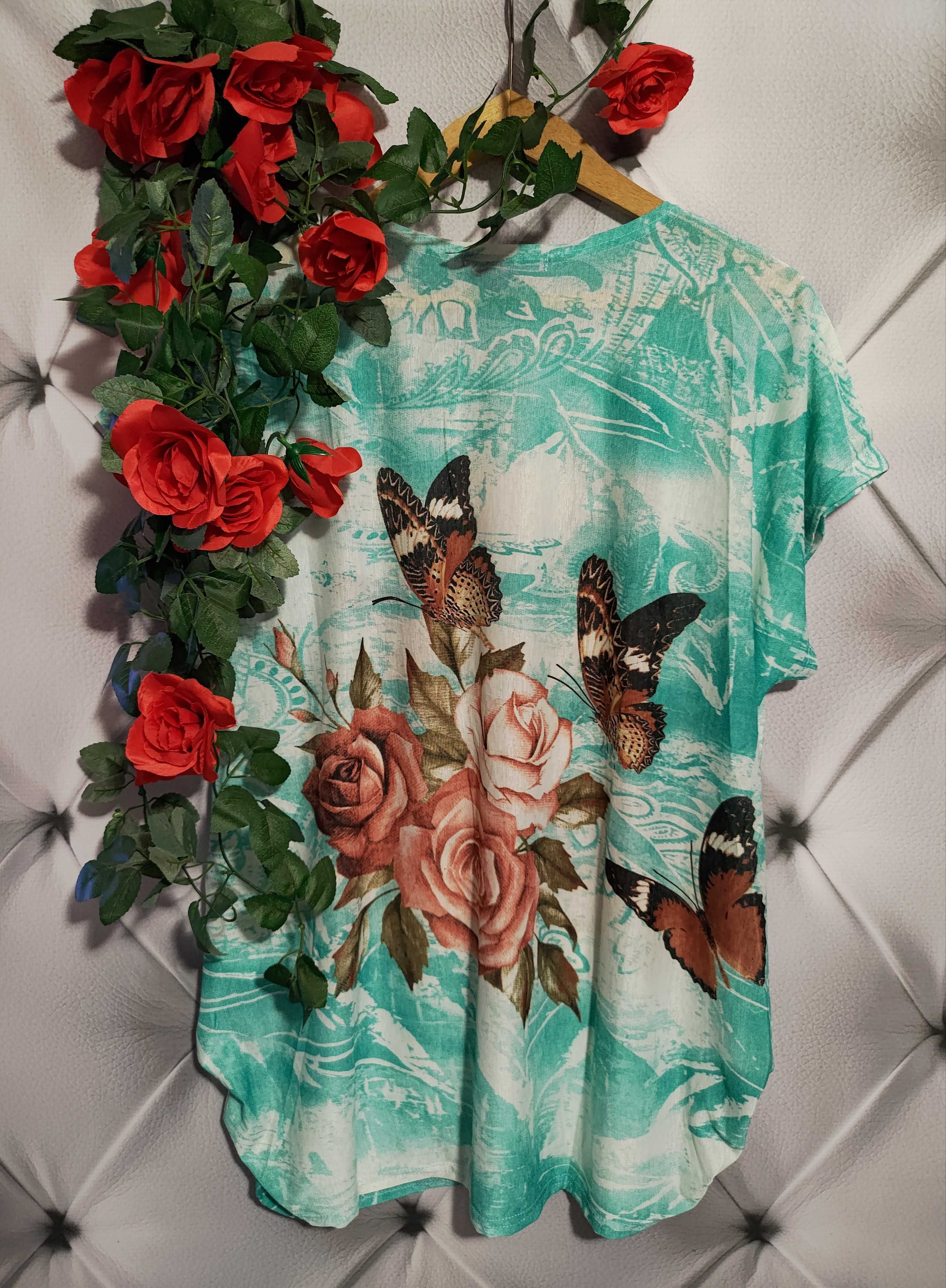 Tunika bluzka damska śliczne róże