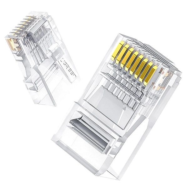 Ugreen 10x wtyk wtyczka złączka końcówka RJ45/8P8C Cat 6 przezroczysty