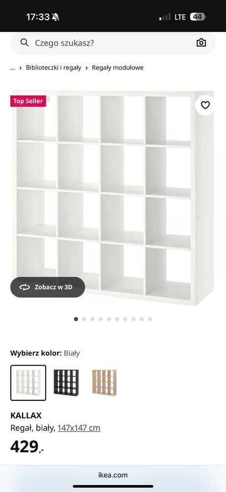 Ikea kallax 4x4 rozlozony