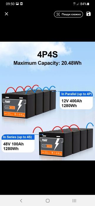 Акумулятор lifepo4  Powmr 12.8v 100ah