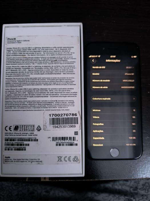 iPhone SE 2022 (3ª Geração) 128GB 5G - Chip A15 e Acessórios Originais