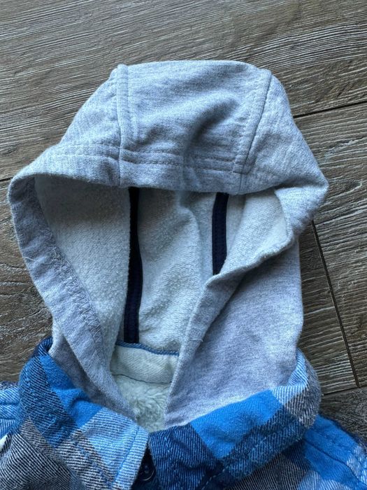 Ciepła ocieplana koszula bluza w kratę z futerkiem Nutmeg 68-74 cm 6-9