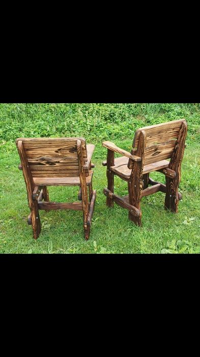 Стіл з лавками. Стіл. Лавки. Крісла. Табуретки.