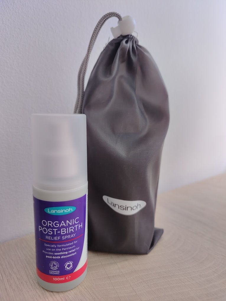 Lansinoh Organiczny spray przeciwbólowy i butelka poporodowa