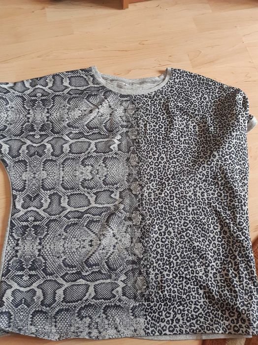 Bluzka damska koszulka wiosna lato L XL bawełna ala skóra węża