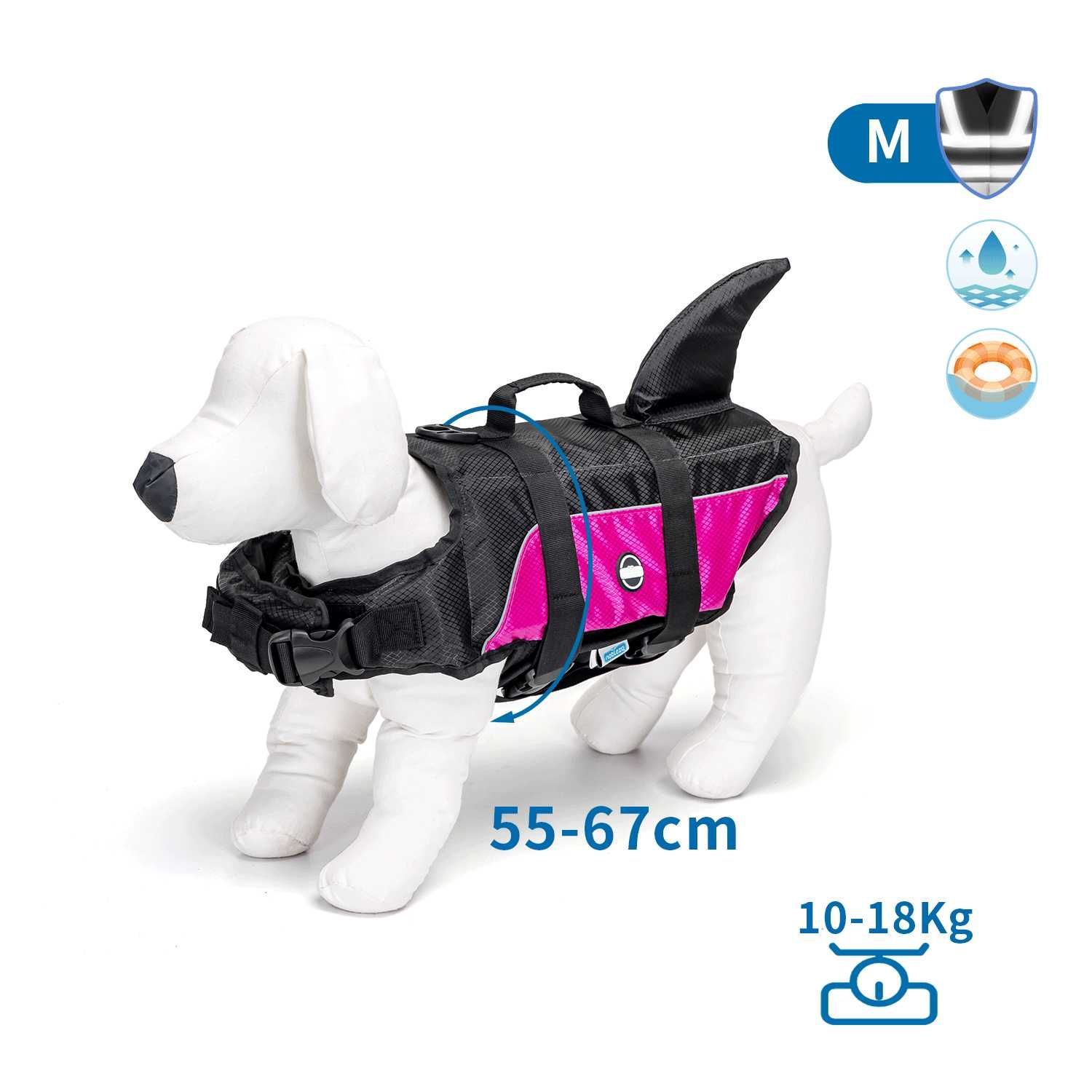 NOVO - Colete Salva-Vidas TUBARÃO para Cão, life jacket