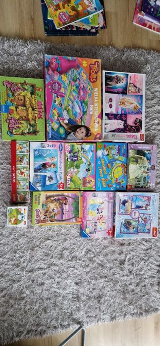 Duży zestaw Puzzle gry planszowe edukacyjne