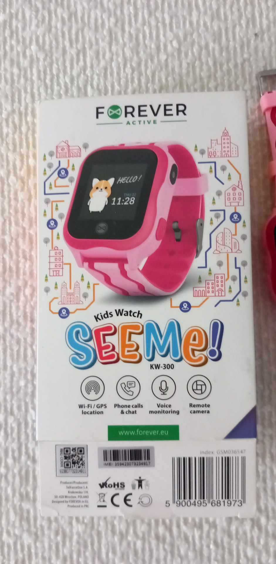 Smartwatch FOREVER See Me KW-300 Różowy