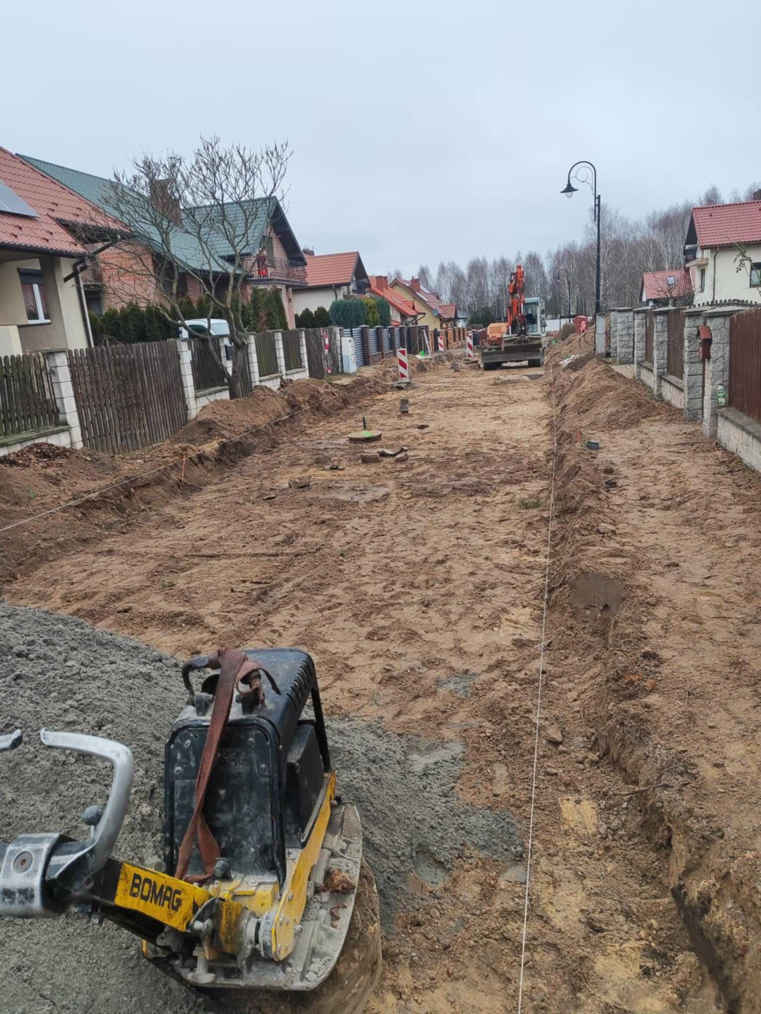 Wynajem Maszyn Budowalnych/ Roboty ziemne wykopy, utwardzenie placu