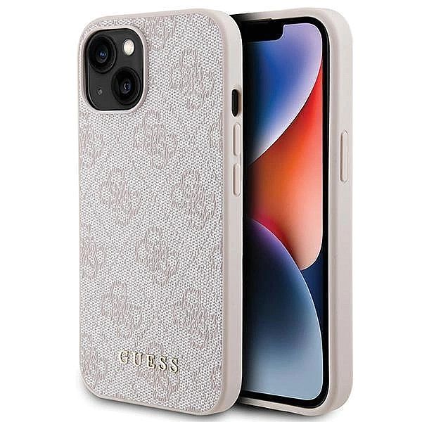 Etui Guess 4G Metal Gold Logo na iPhone 15 Plus - różowe