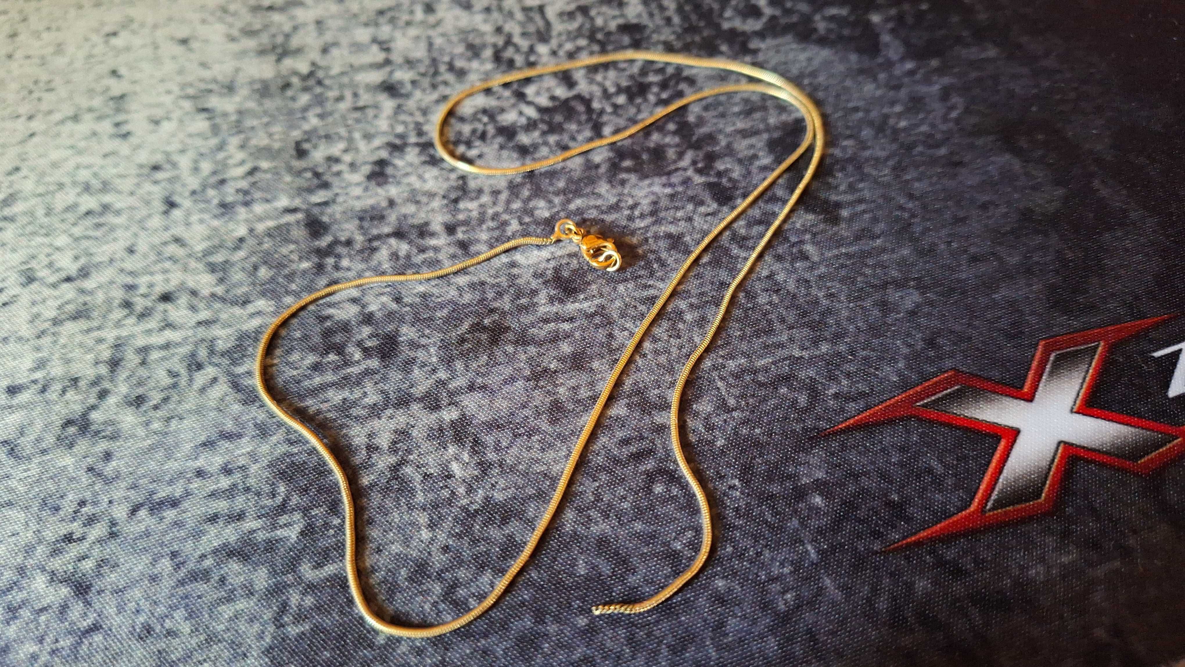 Złoty Łańcuszek Żmijka Stal Chirurgiczna Pozłacany 18K