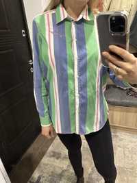 Зеленая рубашка котон в стилі  ralph lauren  сорочка голубая розовая