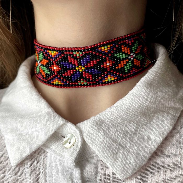 Ґердан з бісеру, ручна робота