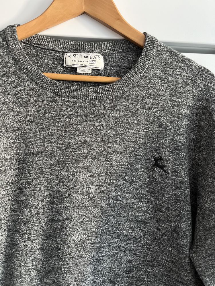 Knitwear szary melanżowy sweter F&F XL