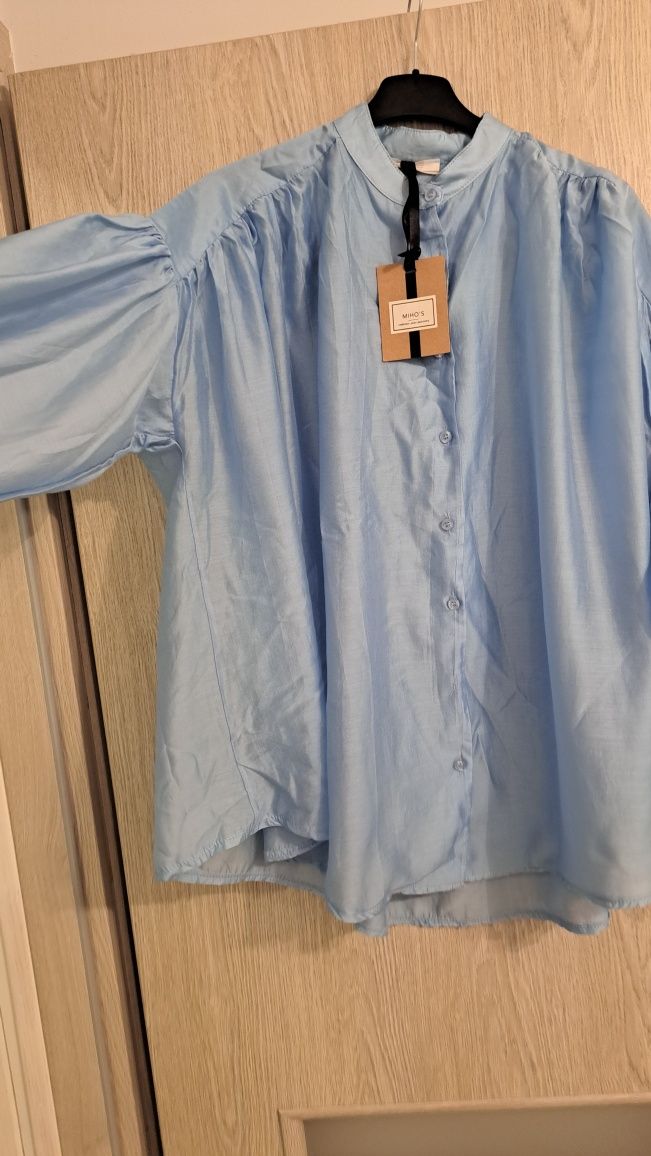 Błękitna koszula damska Miho's pus size oversize 48 50 xxl