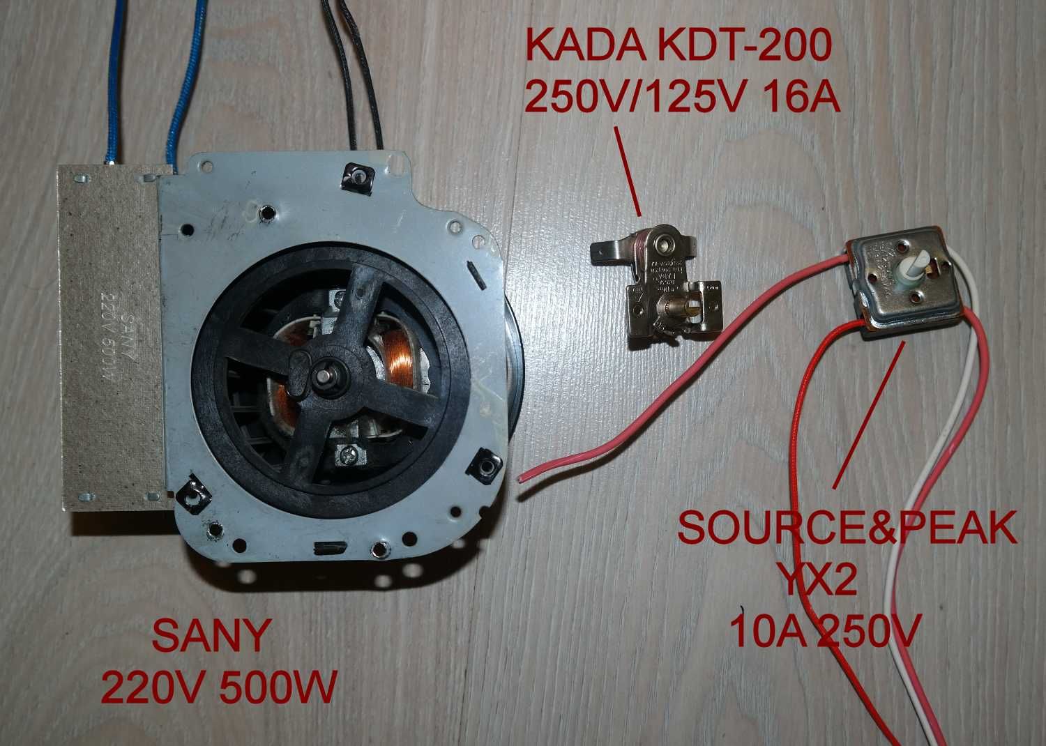 Запчасти для обогревателя KADA KDT-200 SOURCE&PEAK YX2 тепловентилятор