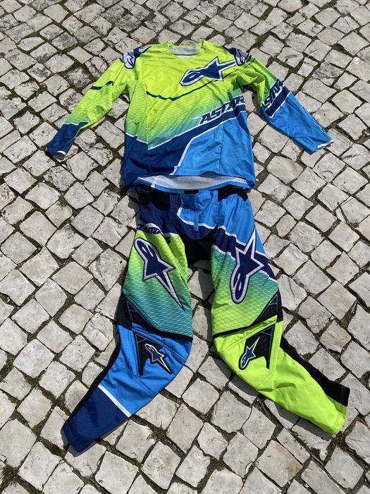 Equiapamento alpinestars motocross enduro fato mota off road moto