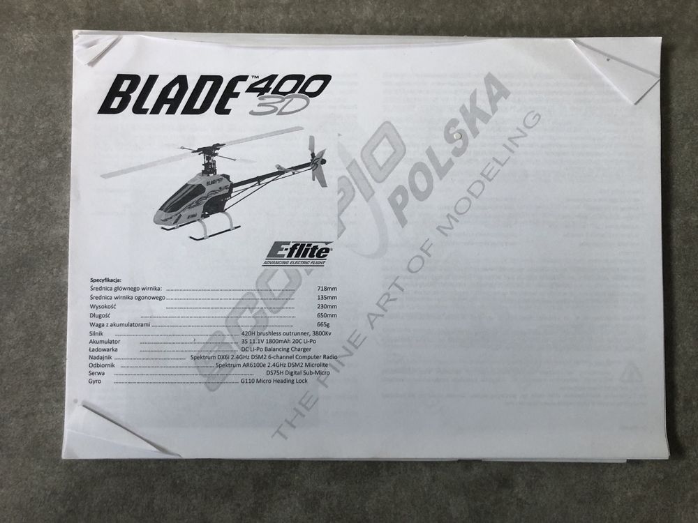 Model RC helikoptera Blade 400 EFLITE
