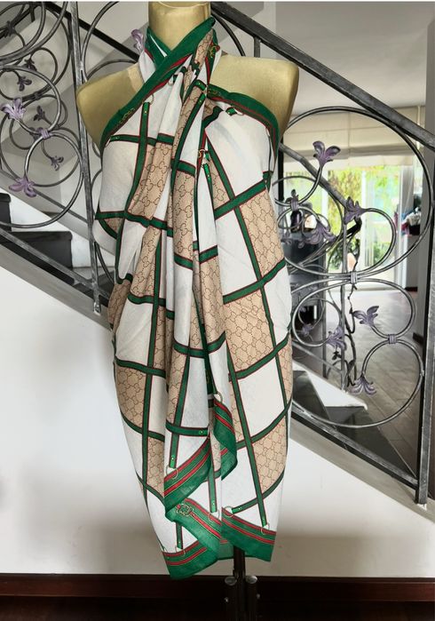 Chusta lniana szal pareo sarong z lnu len 180 cm x 90 cm plaża lato