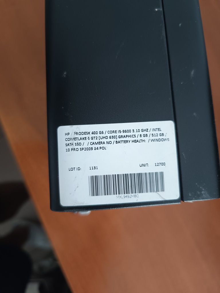 Komputer stacjonarny hp prodesk 400 g6 sff
