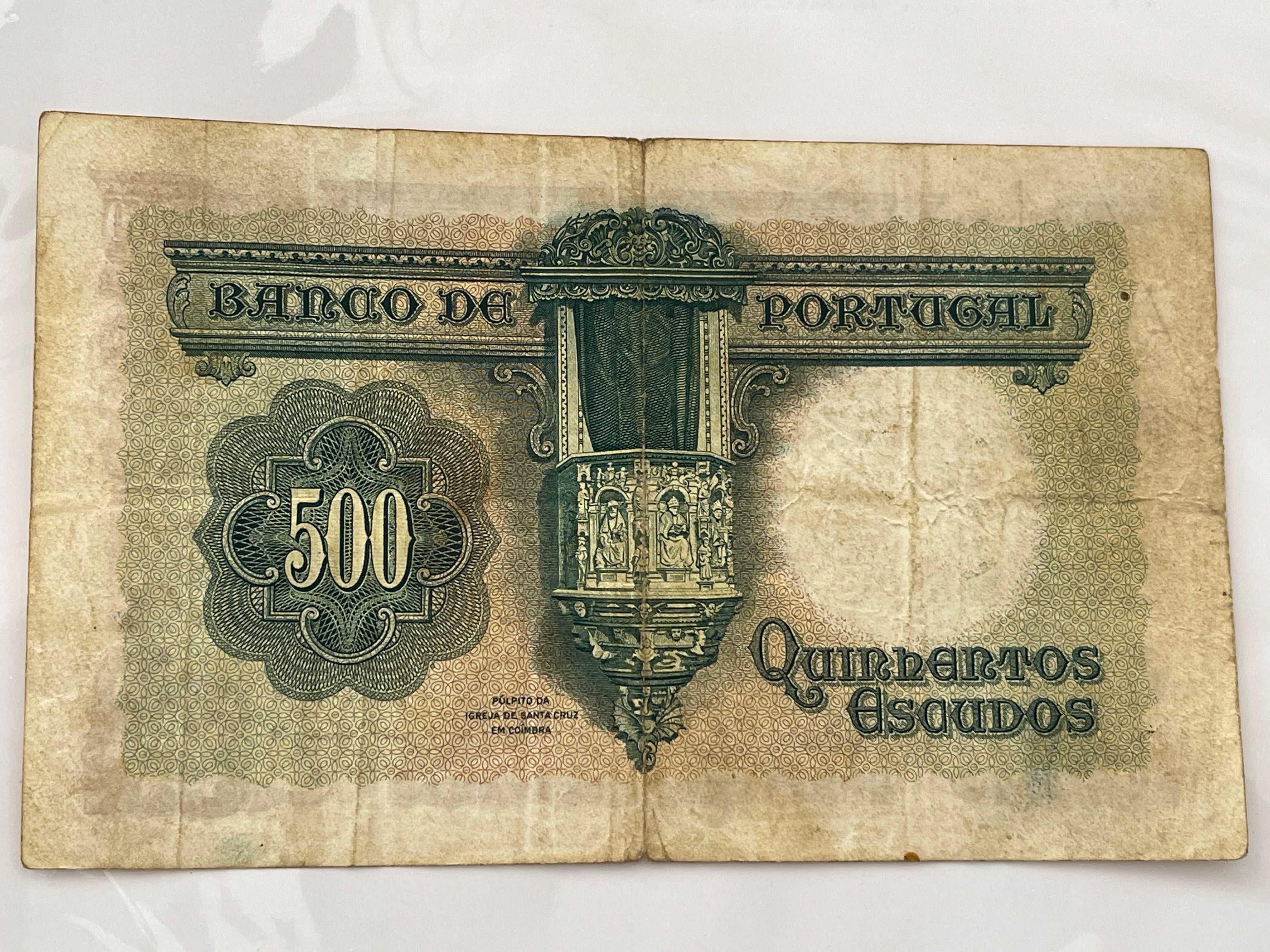 Nota 500 escudos 1942 Damião de Góis