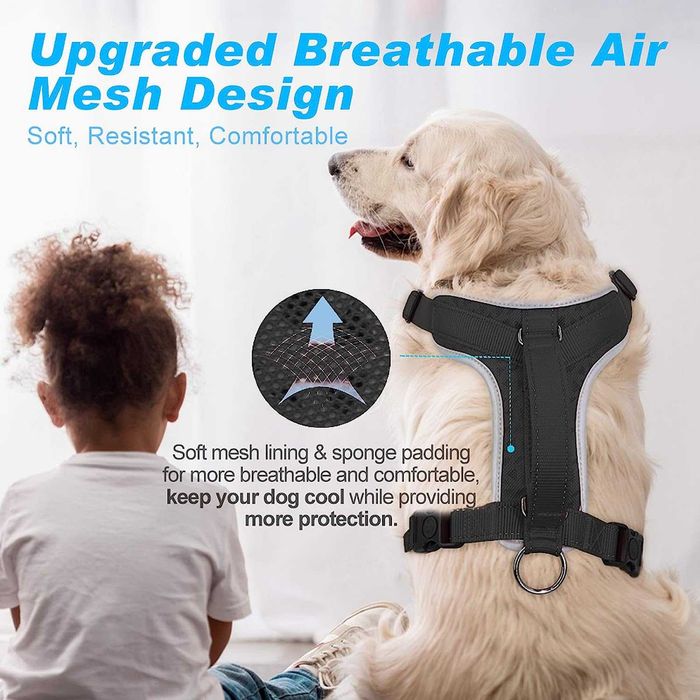 Nowa odblaskowa uprząż dla psa / szelki / smycz ! L ! 1016 ! OKAZJA!