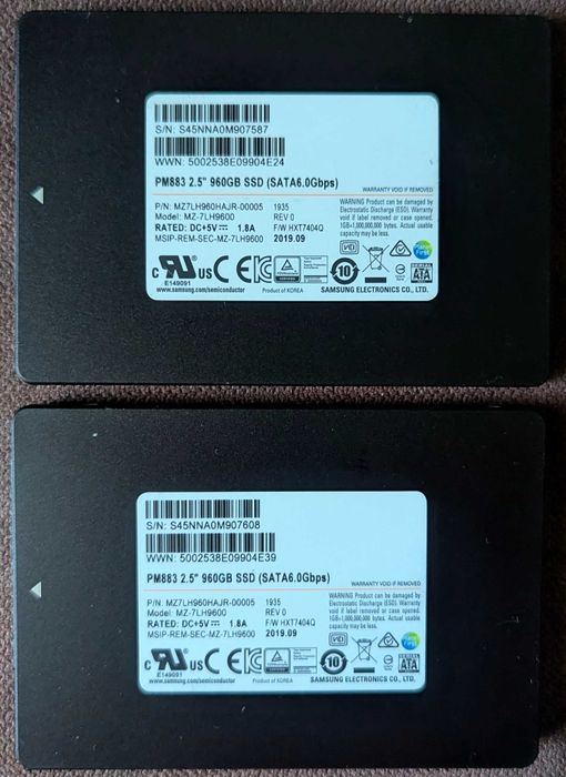 SSD 2.5 Samsung SM883/863a 240-256-480gb MLC Enterprise !!!