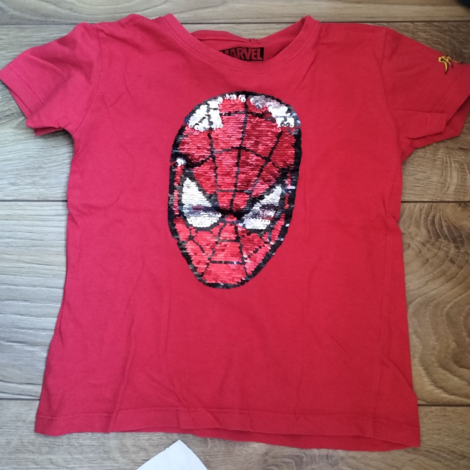 Koszulki t shirt 110/116 Spiderman cekiny