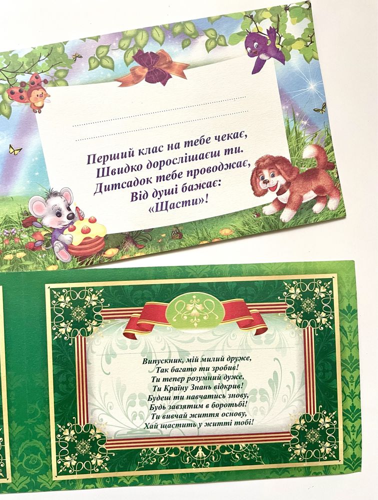 Диплом про закінчення дитячого садка та початкової школи