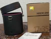 Nikon caixa e mala transporte couro 17-35 objectiva