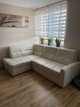 Narożnik ze skóry, beżowy, 100% skóra naturalna