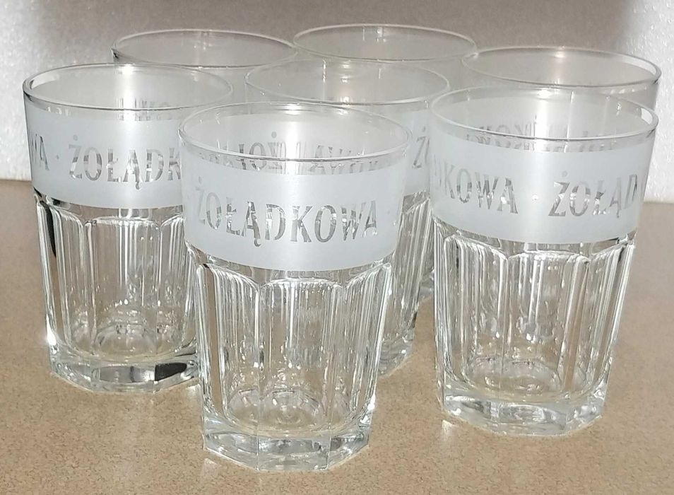 Szklanka - Szklanki Wódka ŻOŁĄDKOWA -7 sztuk.