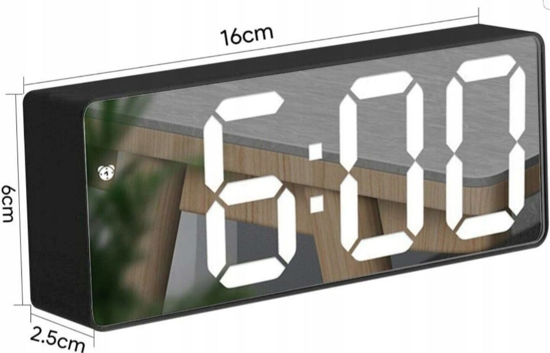 Zegar Budzik Cyfrowy LED Termometr GH0712L Czarny