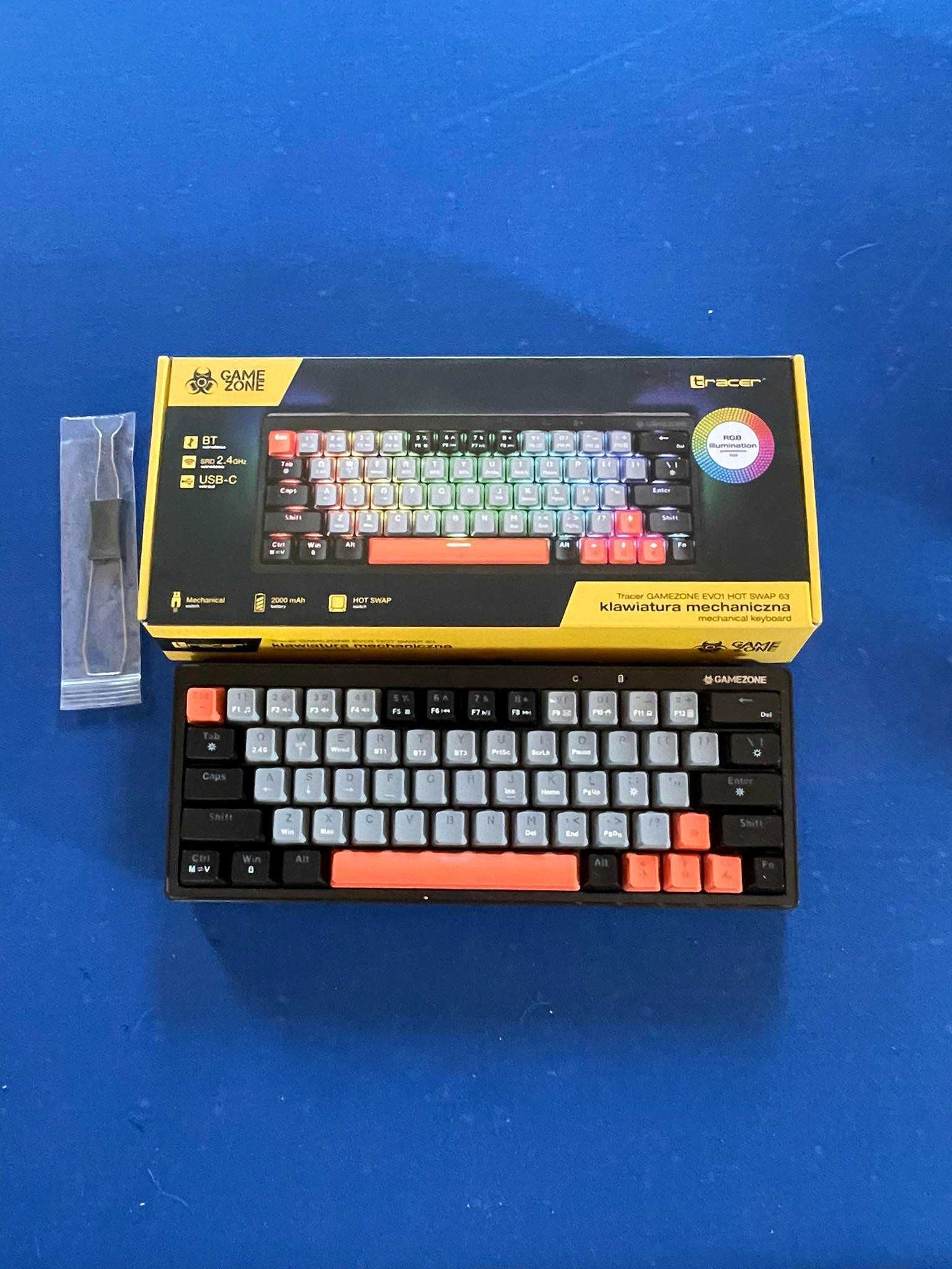 Klawiatura mechaniczna Tracer GameZone EVO – RGB, BT/USB-C