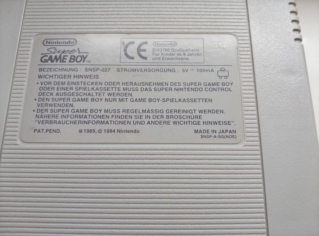Adapter Super game boy super NES